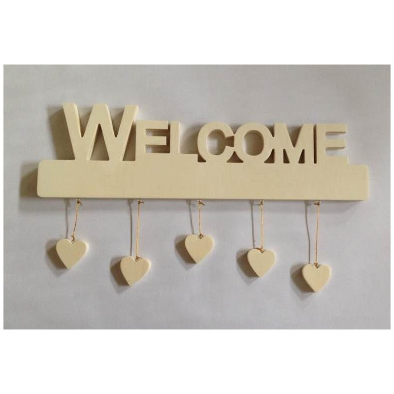 Decorazioni "Welcome"con cuori pendenti 45x13 Vacchetti