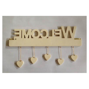 Decorazioni "Welcome"con cuori pendenti 45x13 Vacchetti