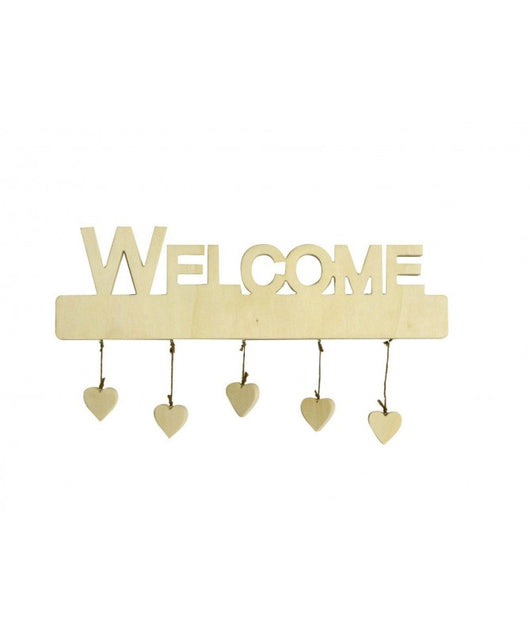 Decorazioni "Welcome"con cuori pendenti 45x13 Vacchetti