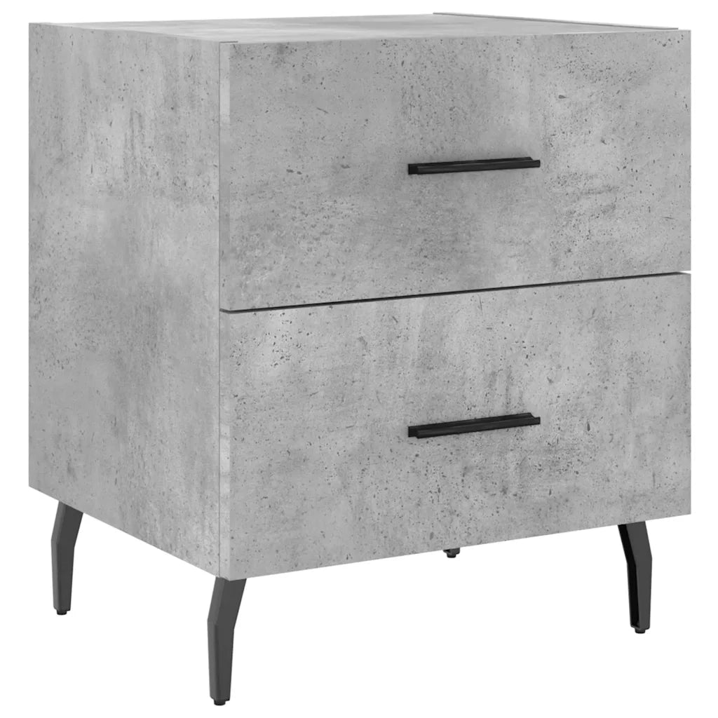 Comodini 2 pz-Set di 2 Tavolino da notte Grigio Cemento 40x35x47,5 cm in Legno Multistrato 763860