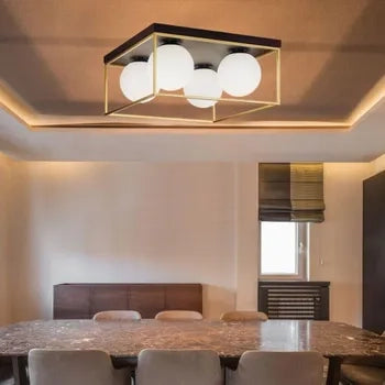 LAMPADARIO DA SOFFITTO STILE MINIMALISTA SFERE VETRO CON ATTACCO LAMPADINE G9