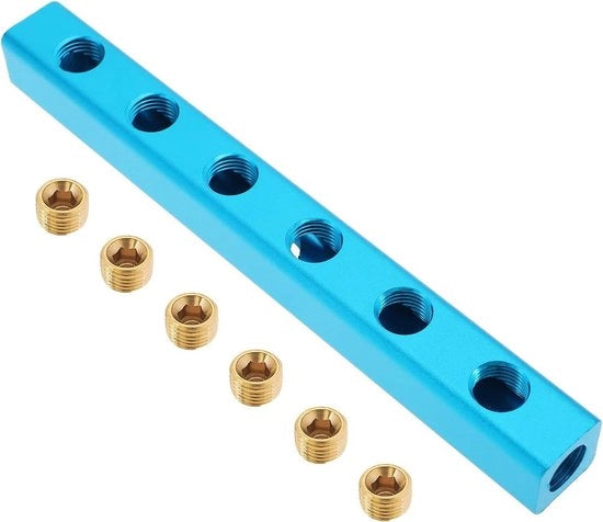 Splitter a spruzzo con 6 modalità e 9 porte per distribuzione aria con connettore a viti in ottone - Ideale per pompe a aria e cilindri