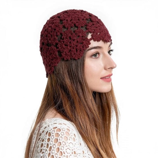 Cappello in Cotone a Maglia per Donna - Leggero - Manuale - Sostenibile - Comodo