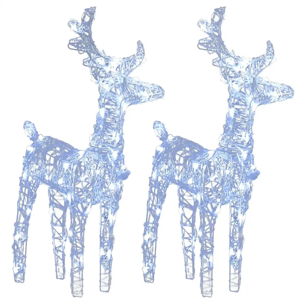 Renne di Natale 2 pz Bianco Freddo 80 LED-Luci decorative natalizie in Acrilico