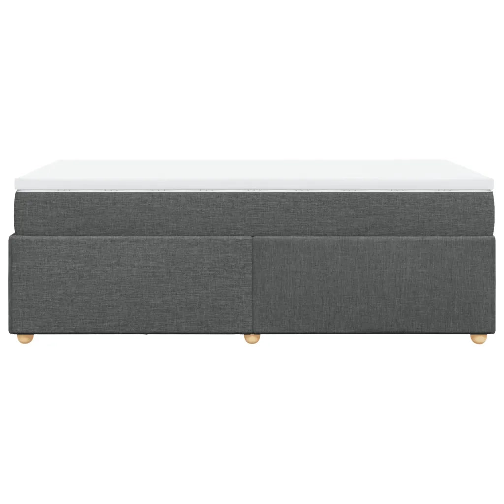 Giroletto a Molle con Materasso Grigio Scuro 90x200 cm Tessuto