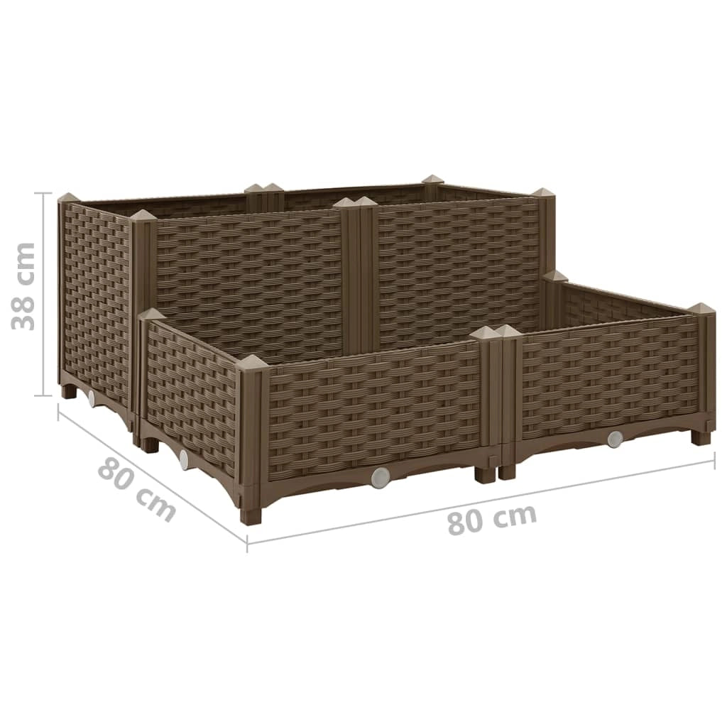 Fioriera rialzata per piante e fiori giardino 80 x 80 x 38 cm polipropilene 02_0000956