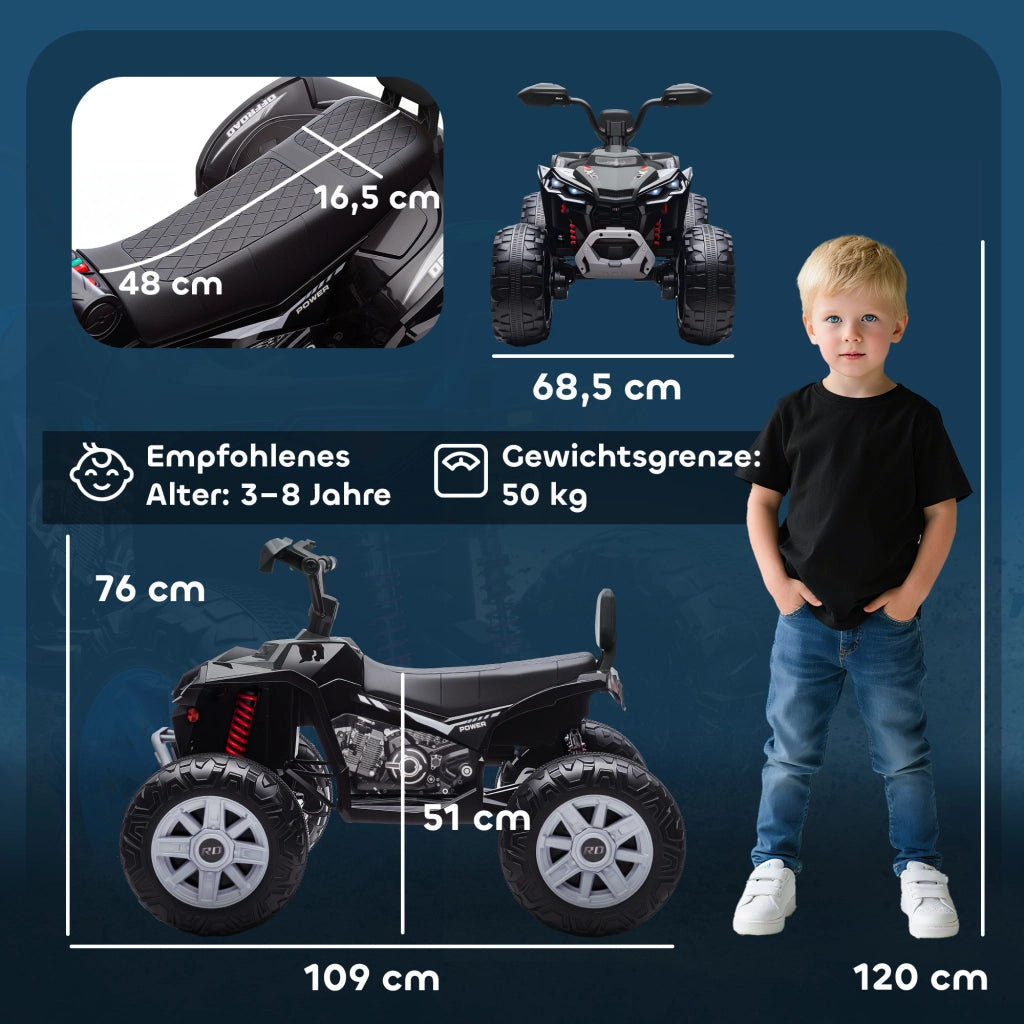 Quad Elettrico per Bambini ¨C zephmum ¨C Verde, 24V, 6.5 km/h, 3-8 Anni