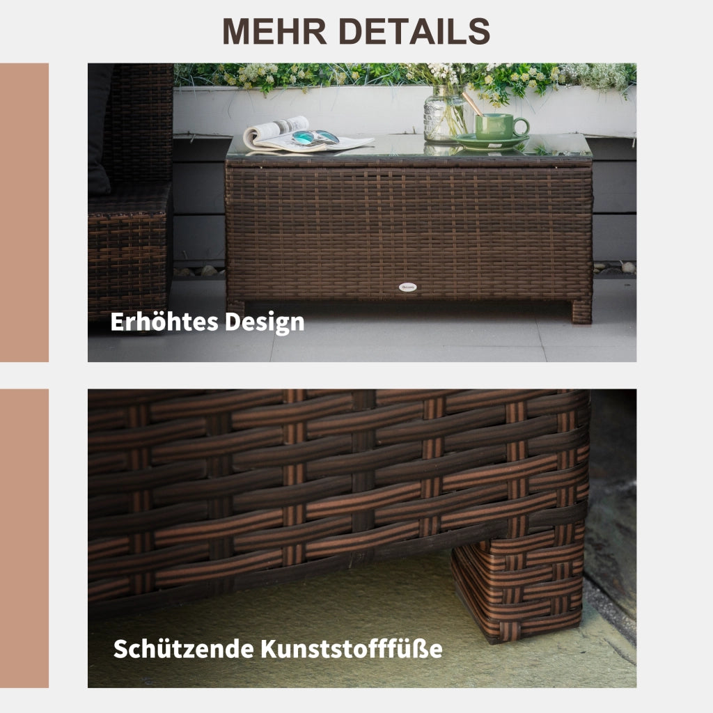 Tavolino da salotto ¨C zephmum ¨C Polyrattan marrone 85x50x39