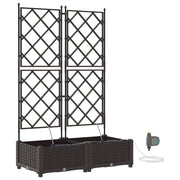 Set di 2 fioriere da giardino moderne 80 x 40 x 126 cm pratiche e resistenti acciaio marrone 02_0058525