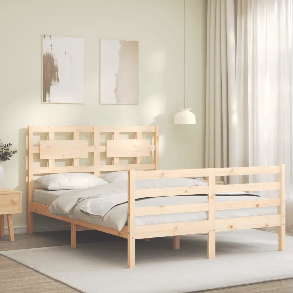 Giroletto con Testiera Small Double-Struttura Letto in Legno Massello 974468