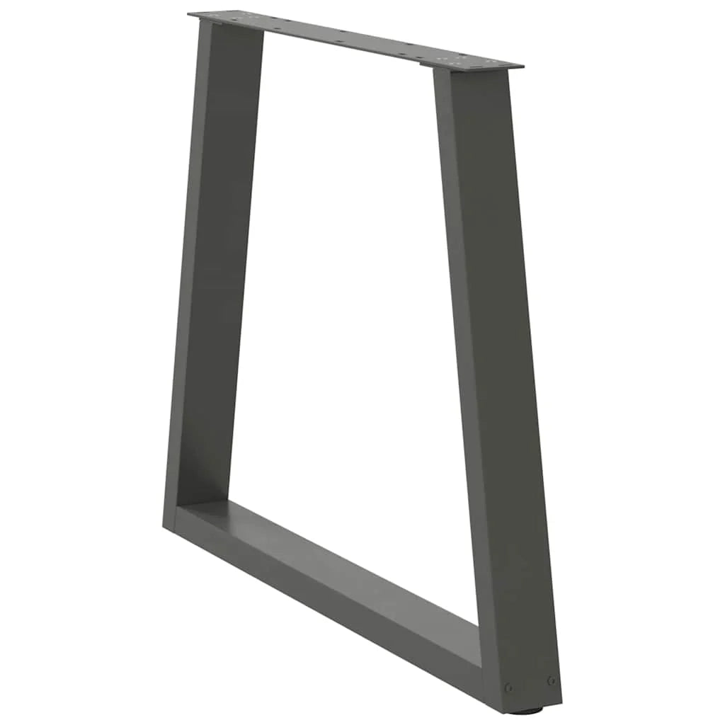 Set di 3 gambe per tavolo da pranzo moderne e geometriche 80 x 73 cm con piedini regolabili in acciaio antracite 02_0056878