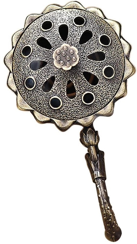 Wierookbrander con Manubrio - Conservatore di Incenso - Ornamento per Ufficio - Aromaterapia - Formato Compatto - Adatto per la Meditazione