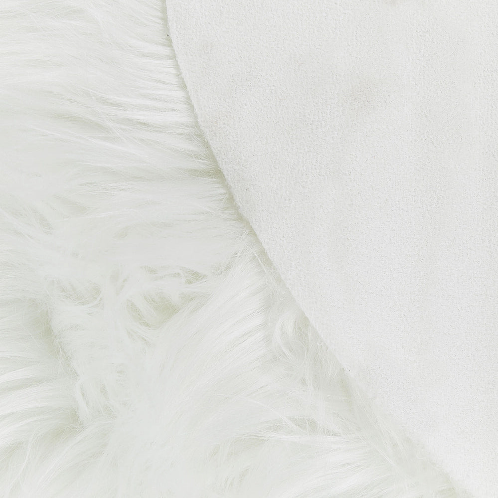 Tappeto finta pelle di montone bianco acrilico 60 x 180 cm pelliccia glam soffice camera da letto soggiorno