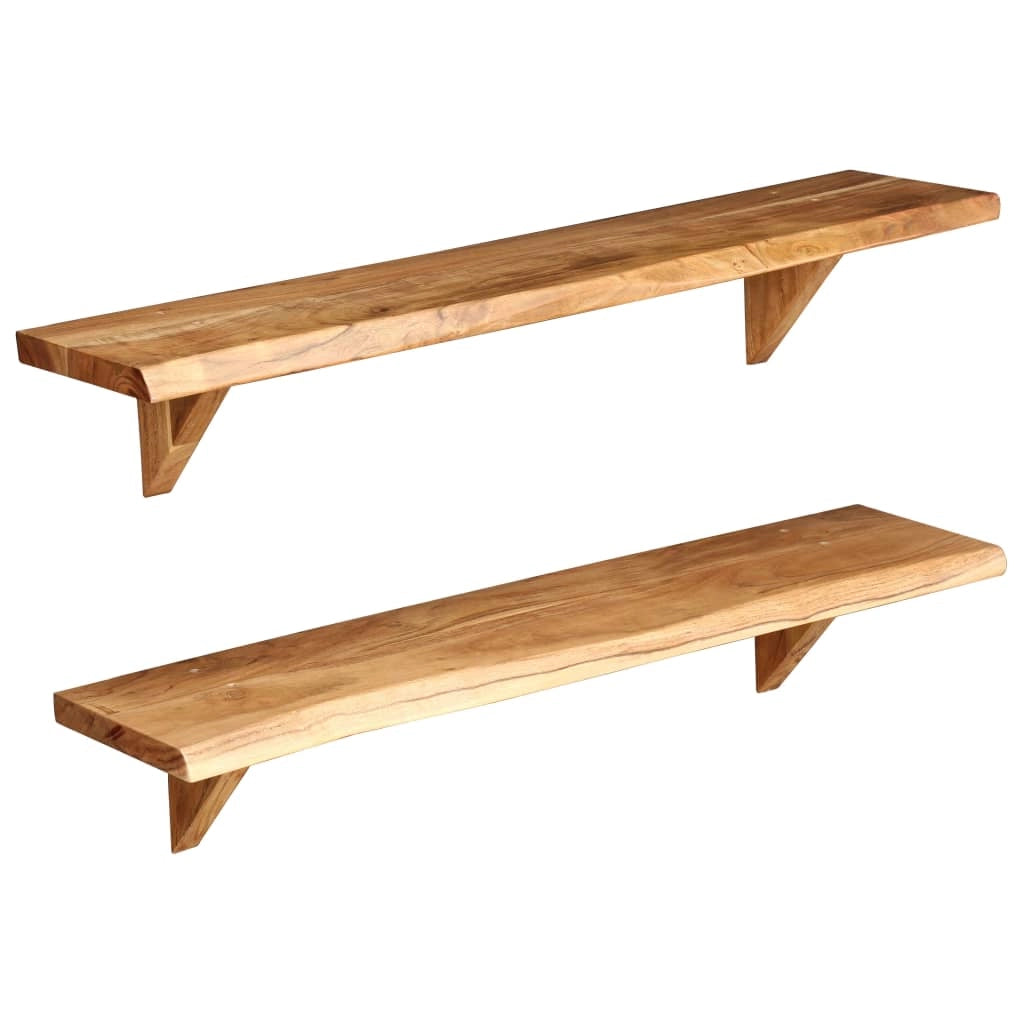 Scaffale di design da parete 2 pezzi 90 cm legno massello 2702231/2