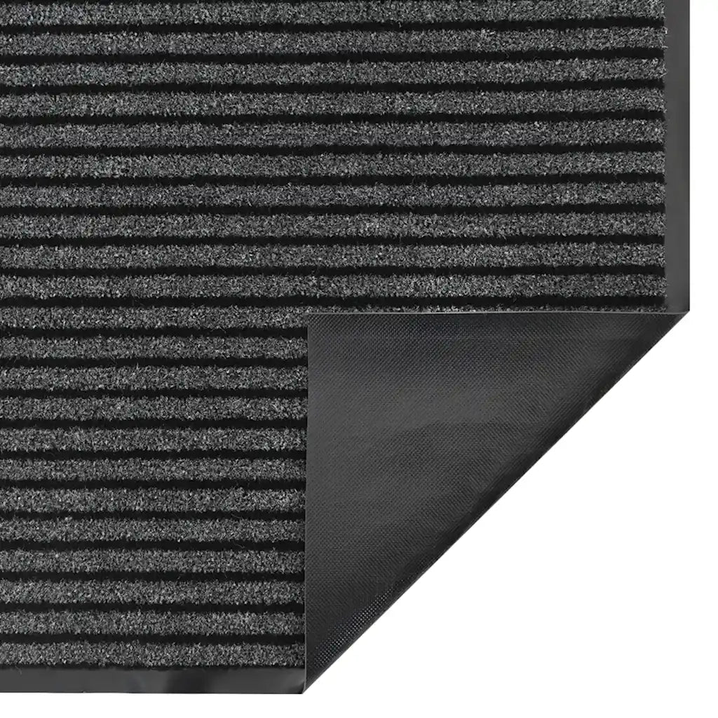 Zerbino a Strisce Nere e Grigie 90x150 cm 4105596