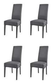 Set 4 sedie Chiara Tommychairs, struttura in faggio grigio scuro, seduta e schienale imbottiti e rivestiti in tessuto