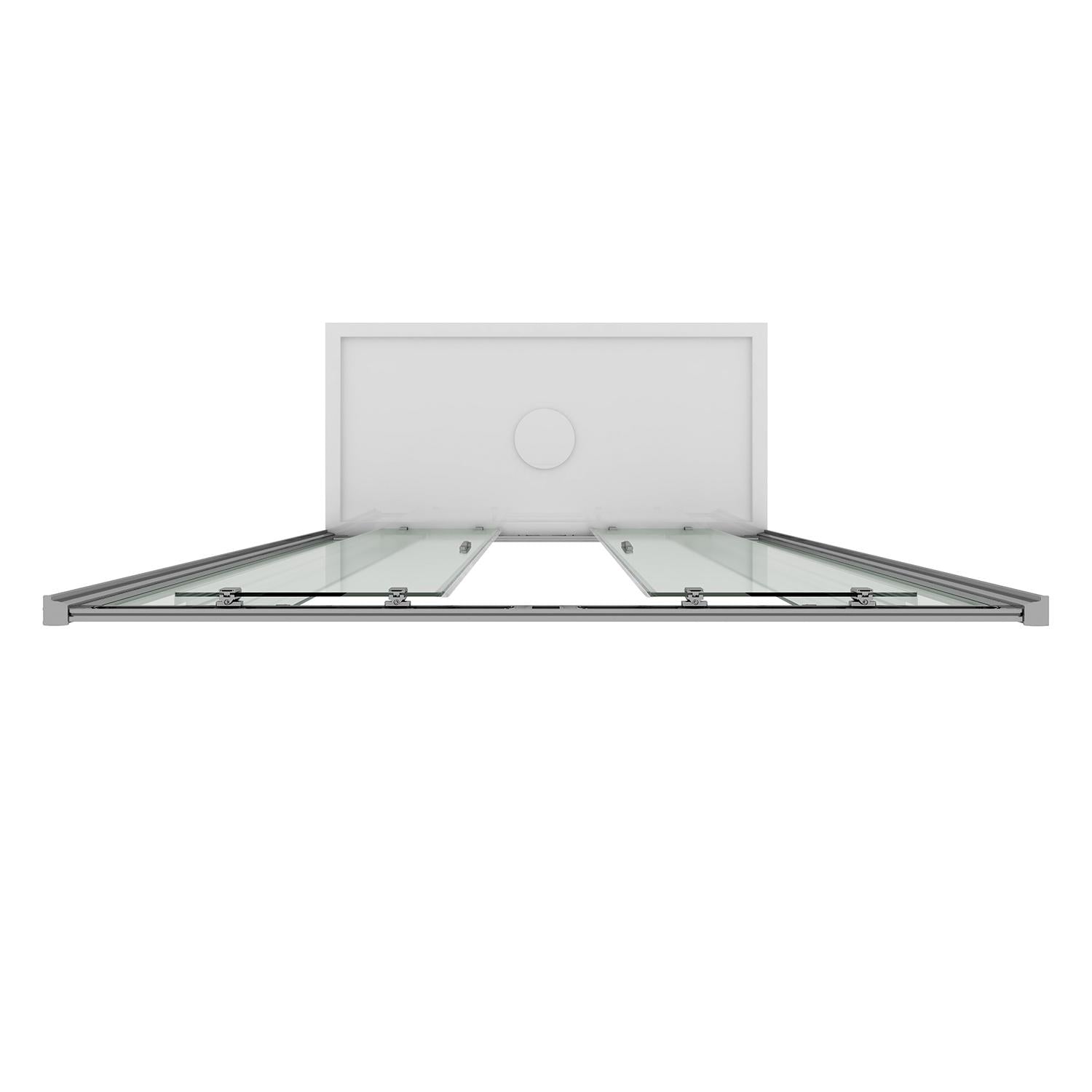 Porta Parete Doccia 140 cm 2 Ante Scorrevoli in Cristallo Trasparente 6mm H185 Fosterberg Kolding