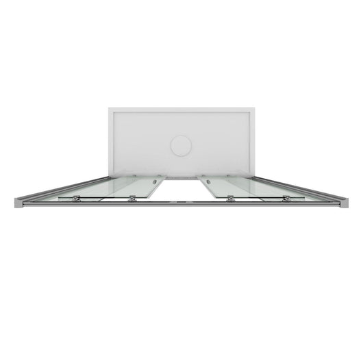 Porta Parete Doccia 2 Ante Scorrevoli In Cristallo Trasparente 6mm H185 Fosterberg Kolding 120xH185 cm