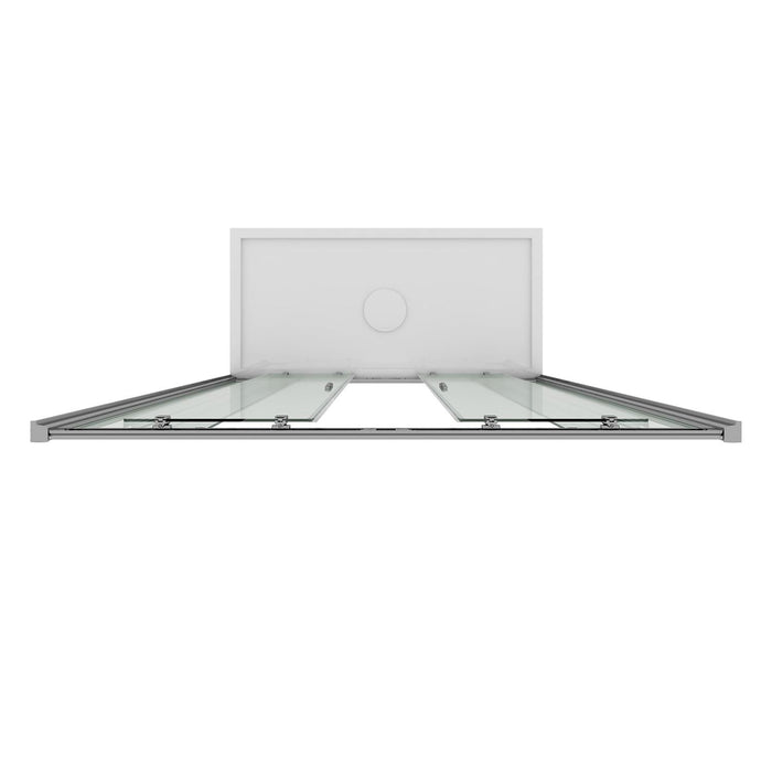 Porta Parete Doccia 130 cm 2 Ante Scorrevoli in Cristallo Trasparente 6mm H185 Fosterberg Kolding