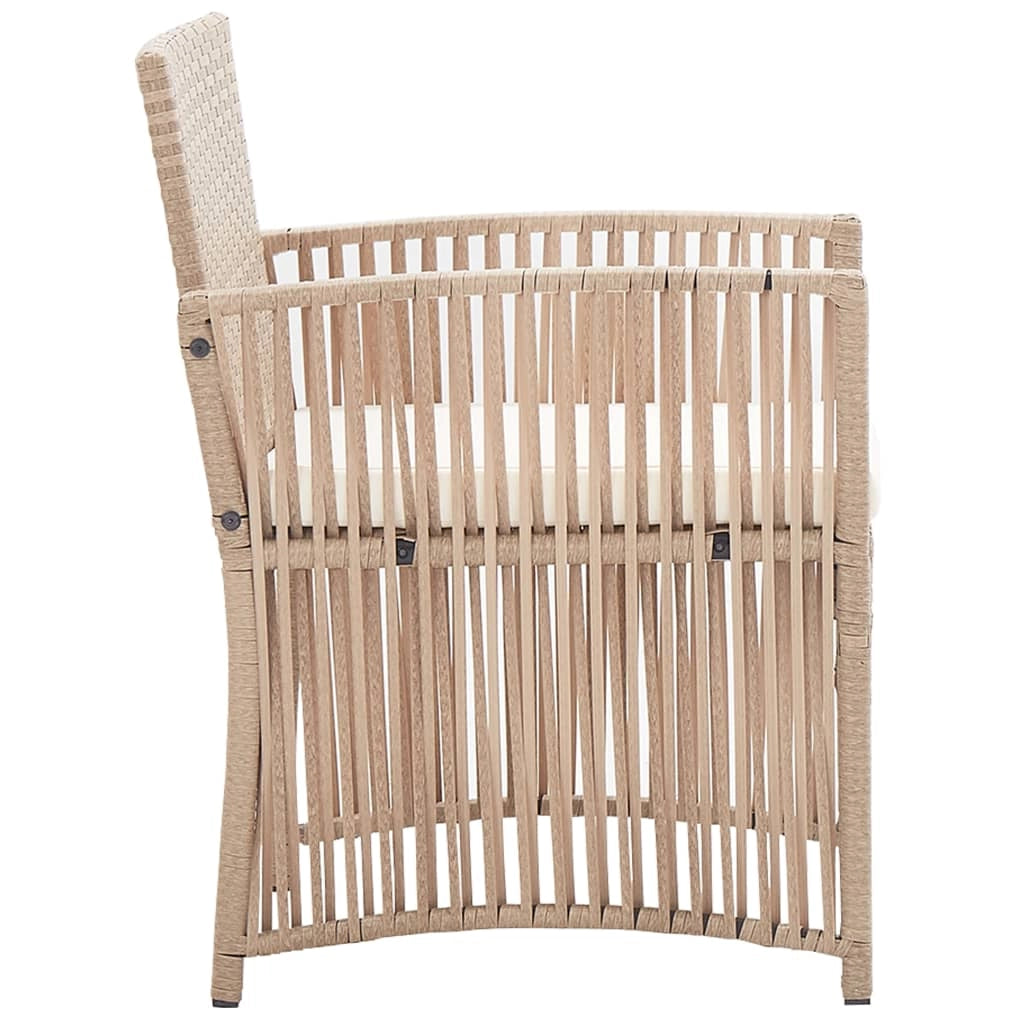 Set di mobili da giardino mobili da esterno 4 pezzi con cuscini resina di vimini beige 02_0016175