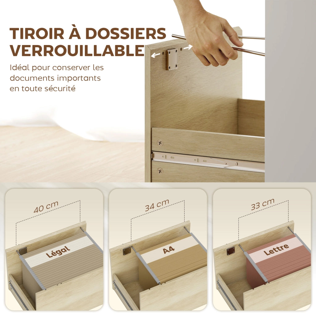 Scrivania con libreria e cassetto ¨C zephmum ¨C quercia e bianco 126x50x109 cm