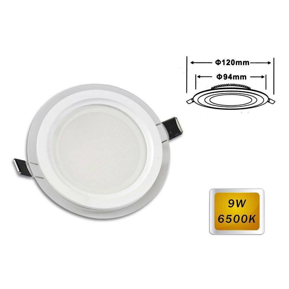 Trade Shop - Pannello Led Slim Incasso Bordo In Vetro Tondo 9w Luce 6500k 3000k 4000k P-94et -