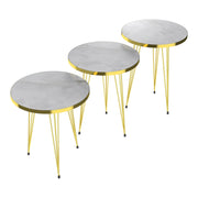 Set di 3 tavolini rotondi impilabili in marmo bianco e oro 03_0008411