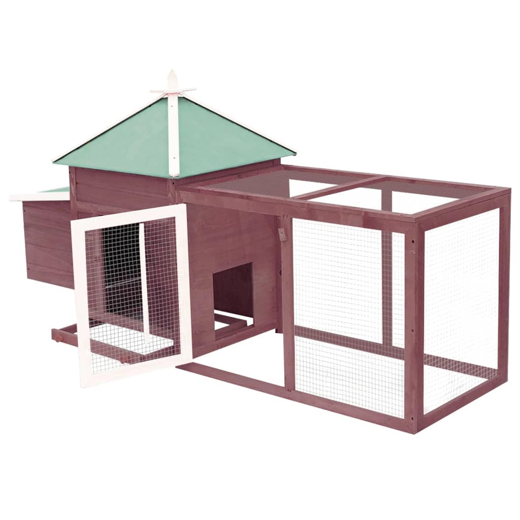 Pollaio con nido 193 x 68 x 104 cm legno massello di abete colore moka 02_0001673