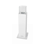 Camino a bioetanolo Arba, Caminetto ecologico, Focolare senza fumo, Riscaldatore ad etanolo, Made in Italy, 20x20 h70 cm, Bianco