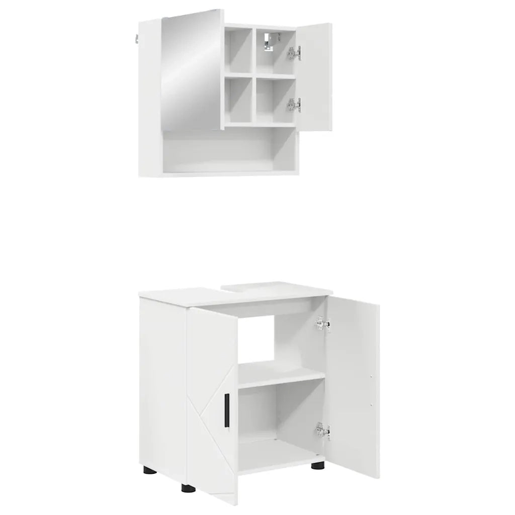 Set di mobili per il bagno Montaggio a parete 2 pcs Bianco