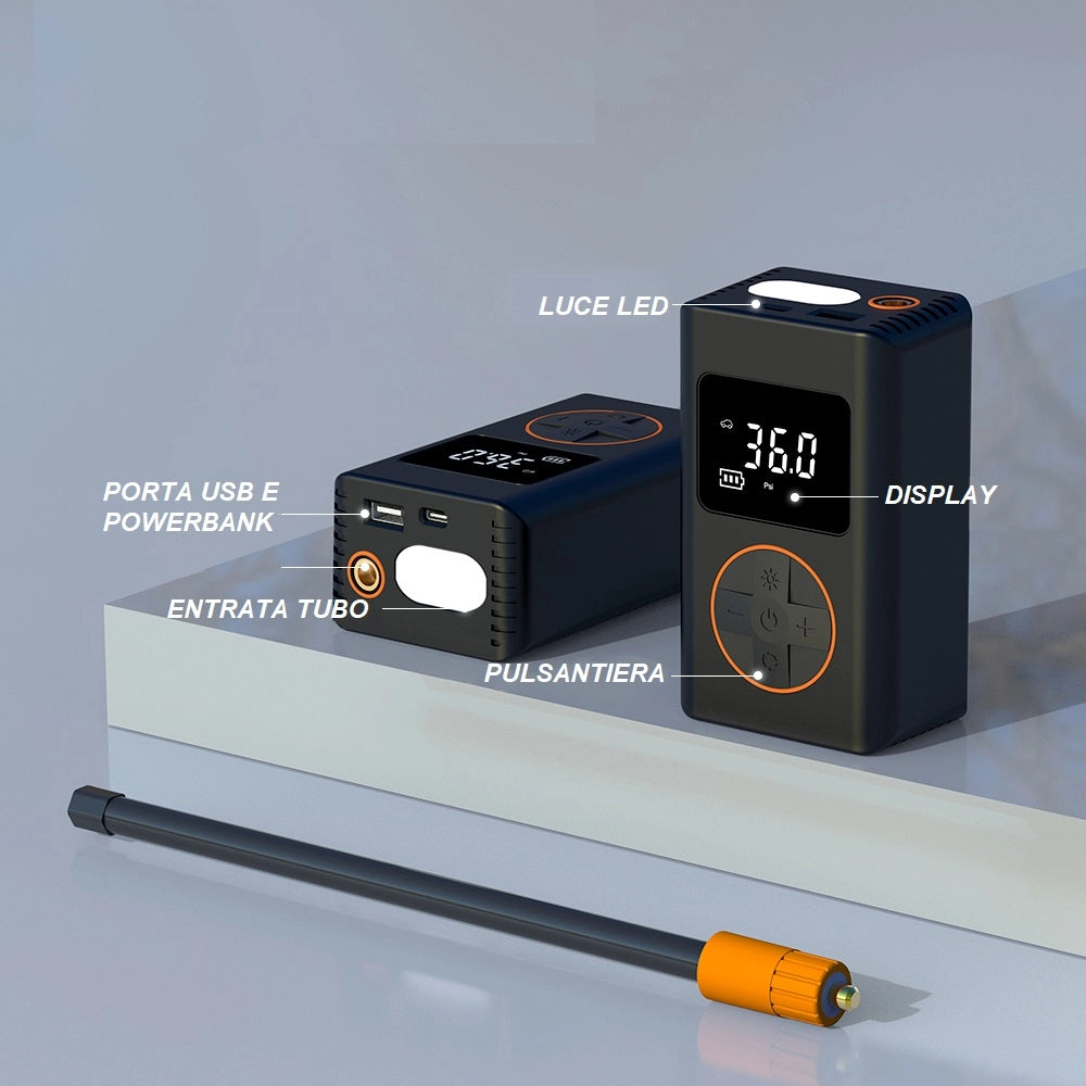 Compressore aria portatile cordless 8v