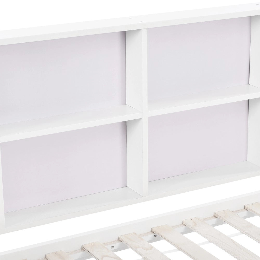 Letto Casetta per Bambini con Cassetti, Libreria e Contenitore ¨C MINIMAL ¨C Bianco 90x200