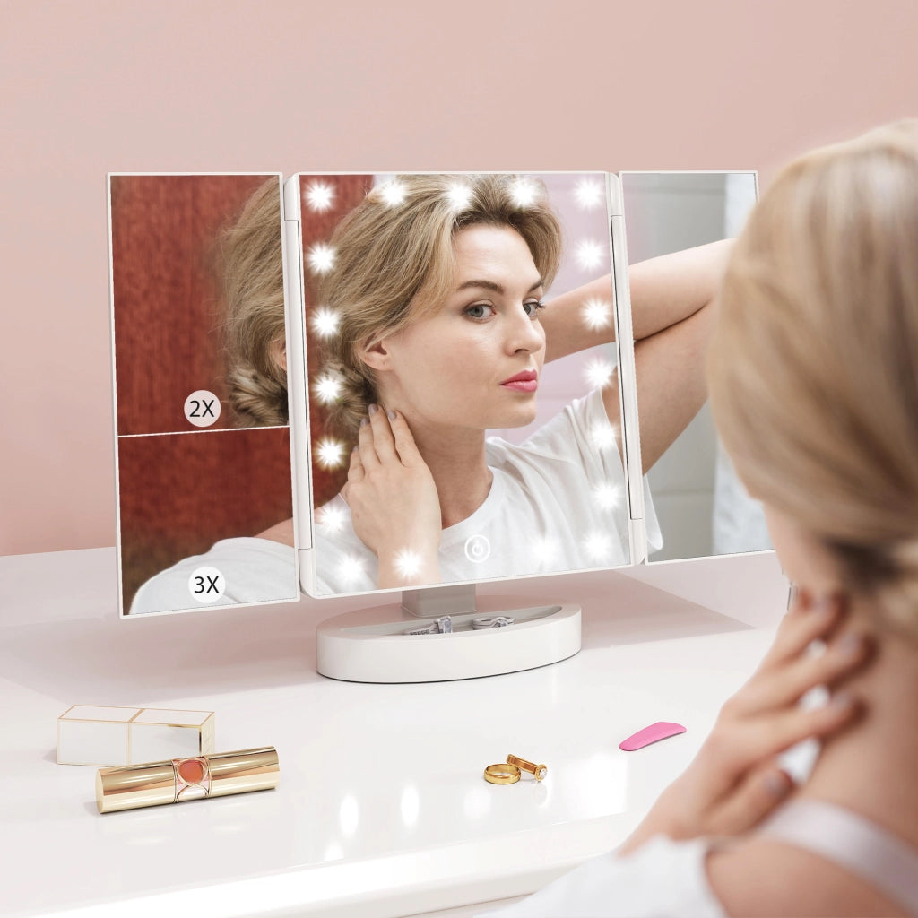 Specchio Trucco con Luce LED ¨C zephmum ¨C Bianco 21 Luci 1X/2X/3X