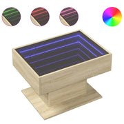 Tavolino salotto | Tavolino da caff¨¨ | Tavolino da Soggiorno con LED Rovere Sonoma 70x50x45 cm Multistrato