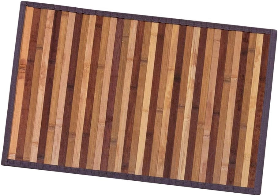 Tappeto Bamboo Legno 50x95 cm Stuoia Cucina Degradè Tovaglietta Colazione Retro Antiscivolo Marrone