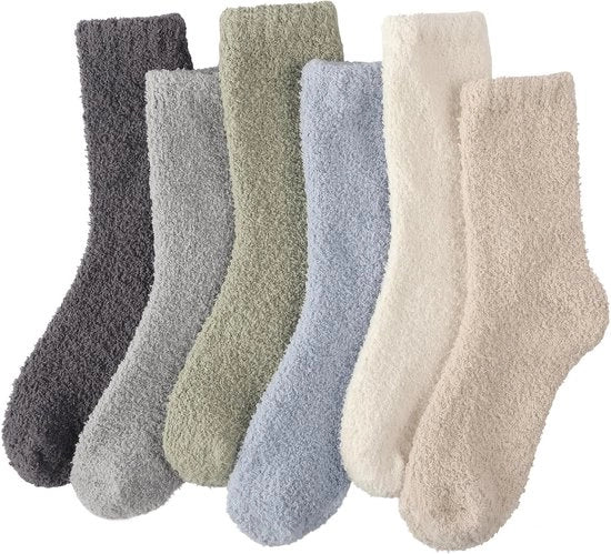 Calze soffici per donne e ragazze - Calze da letto calde - 6 paia - Calze invernali per donne - Calze termiche morbide - Calze a maglia spessa per regali di Natale - San Valentino - compleanni