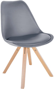 Sedia Sofia in similpelle grigio,natura (quadrato)