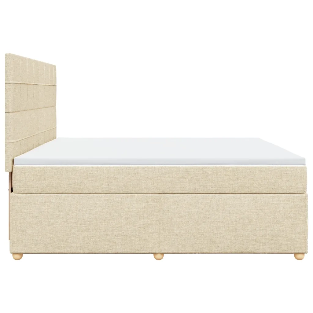 Giroletto a Molle con Materasso Crema 200x200 cm in Tessuto