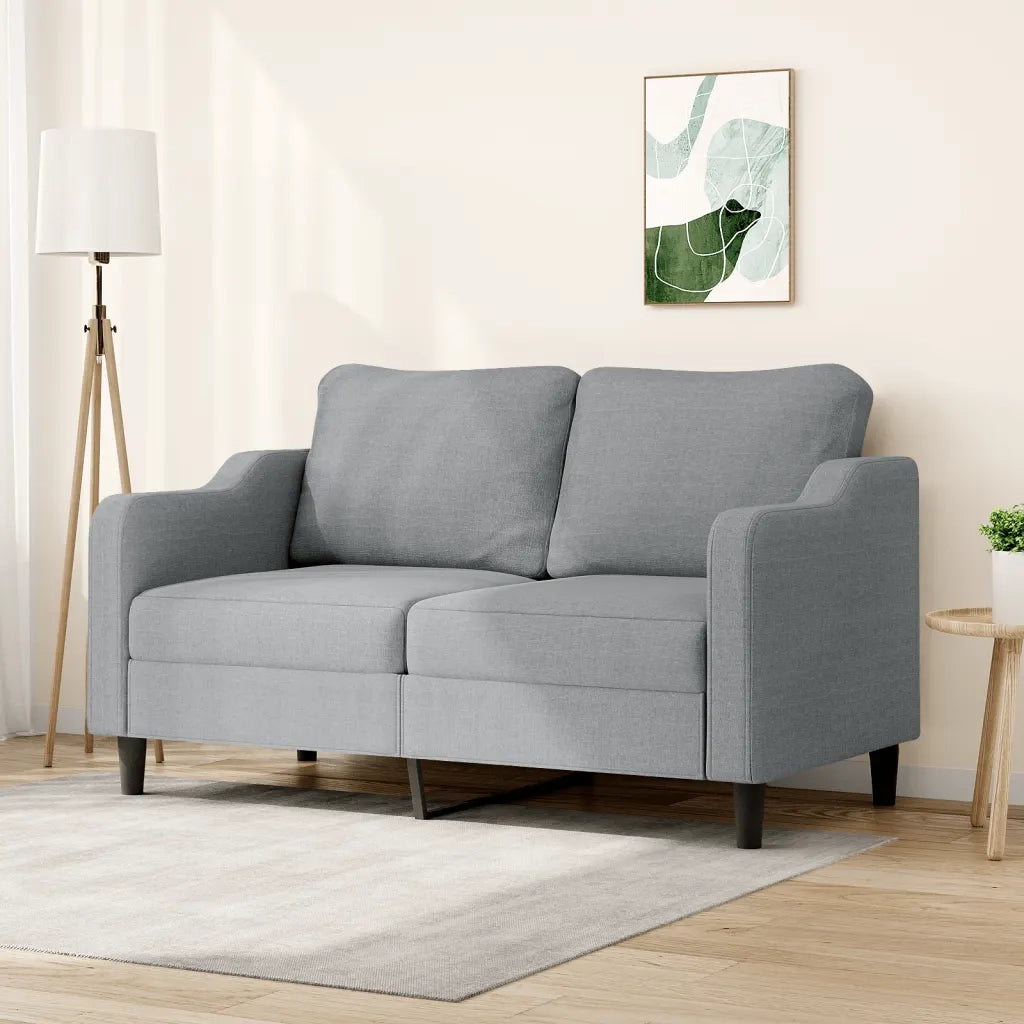 Divano | Divano da soggiorno | Sofa a 2 Posti Grigio Chiaro 140 cm in Tessuto