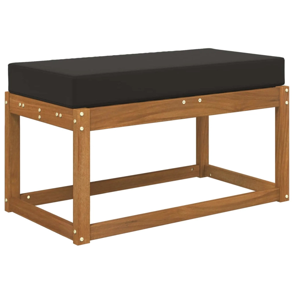 Cuscino per sedie | Cuscino da Sedia Esterno Nero 80 x 40 x 8 cm 100% Poliestere