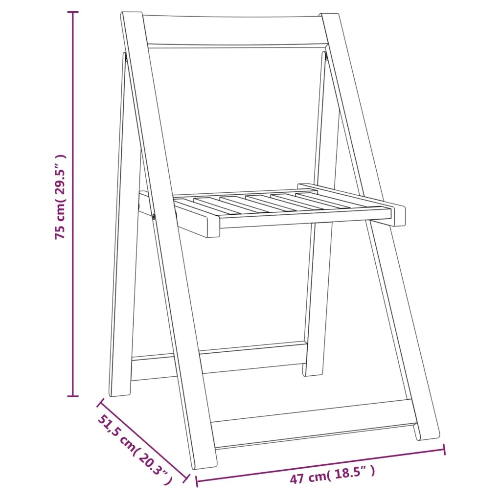 Sedie da Giardino Pieghevoli 8 pz in Legno Massello di Acacia 3104965