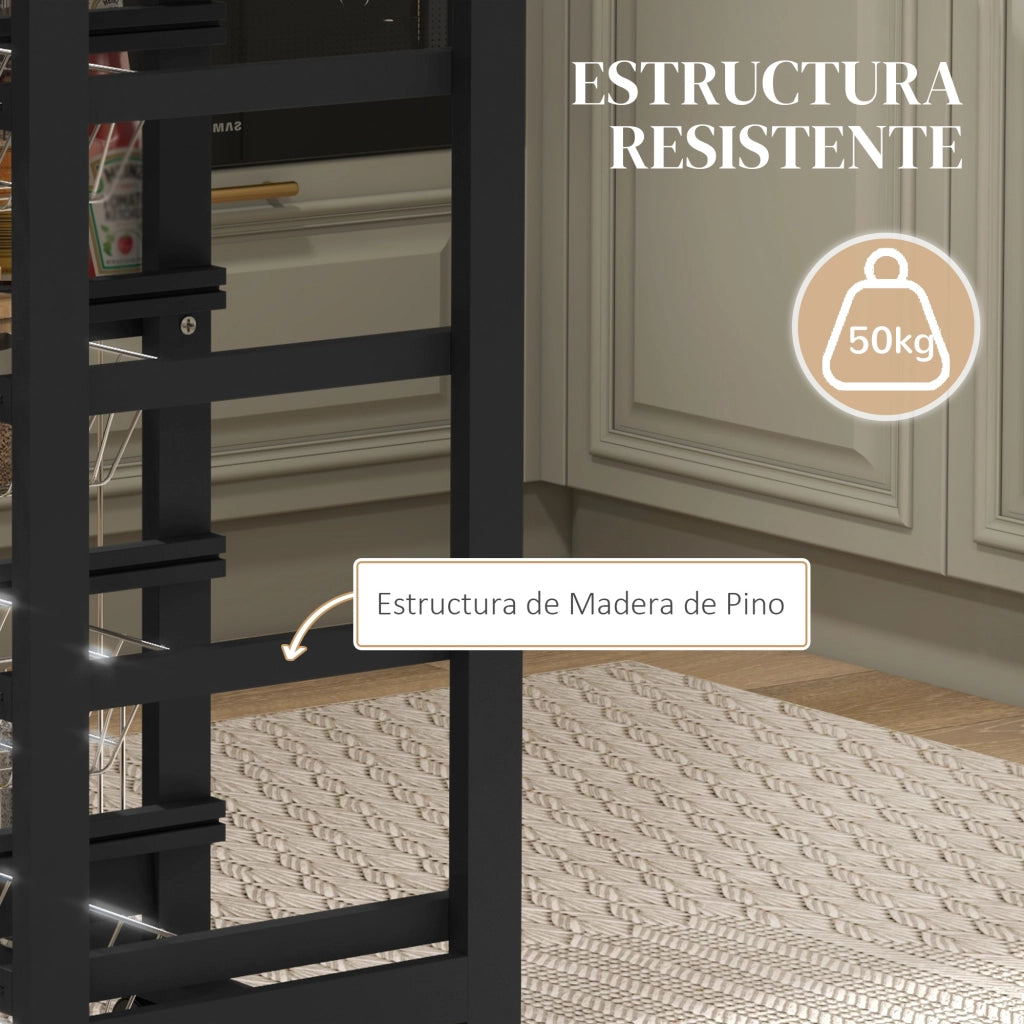 Carrello Multiusos ¨C zephmum ¨C Nero 47x37x83 cm