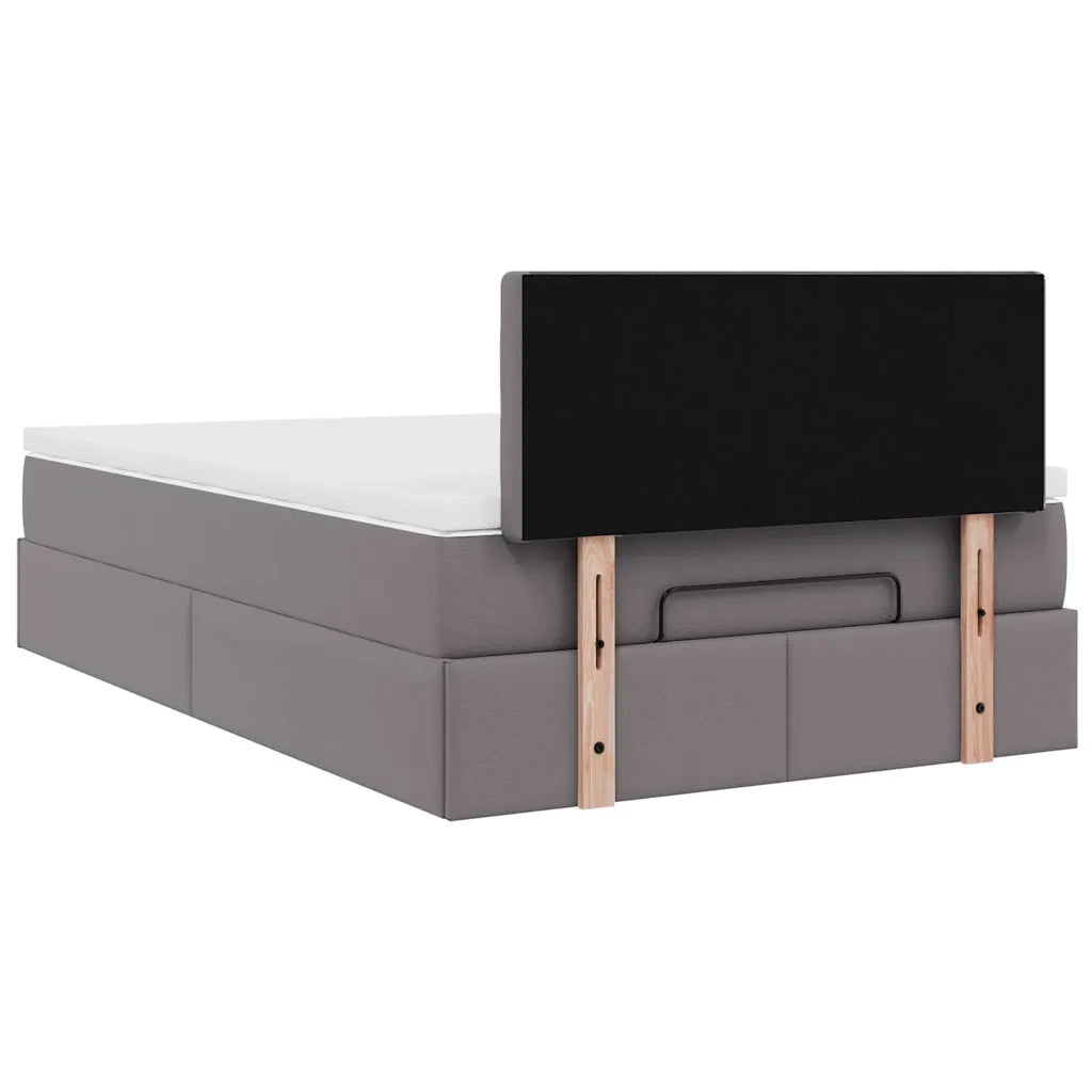 vidaXL Pouf Letto con Materassi e LED Grigio 120x190 cm Similpelle