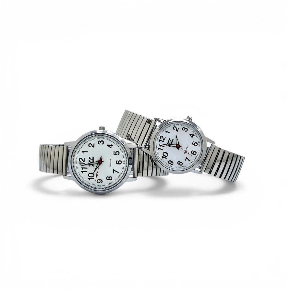Trade Shop - Orologio Da Polso 35 Mm Acciaio Silver Impermeabile Quadrante Chiaro -
