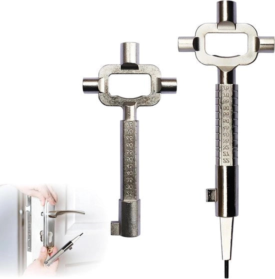 Set di chiavi per costruzione universale - Chiave a L e chiave a U - Chiave per piastre - Chiave a Z con scala - 2 pezzi
