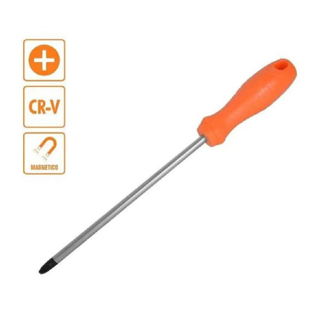 Trade Shop - Cacciavite Giravite 6 X 100 Mm Con Punta Magnetica A Croce In Acciaio Cr-v 97500 -