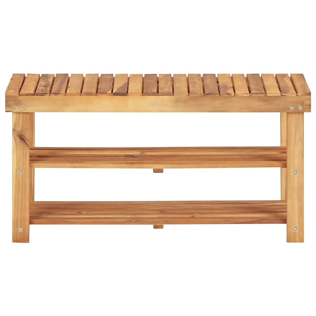Scarpiera 90x32x46 cm in Legno Massello di Acacia 45931