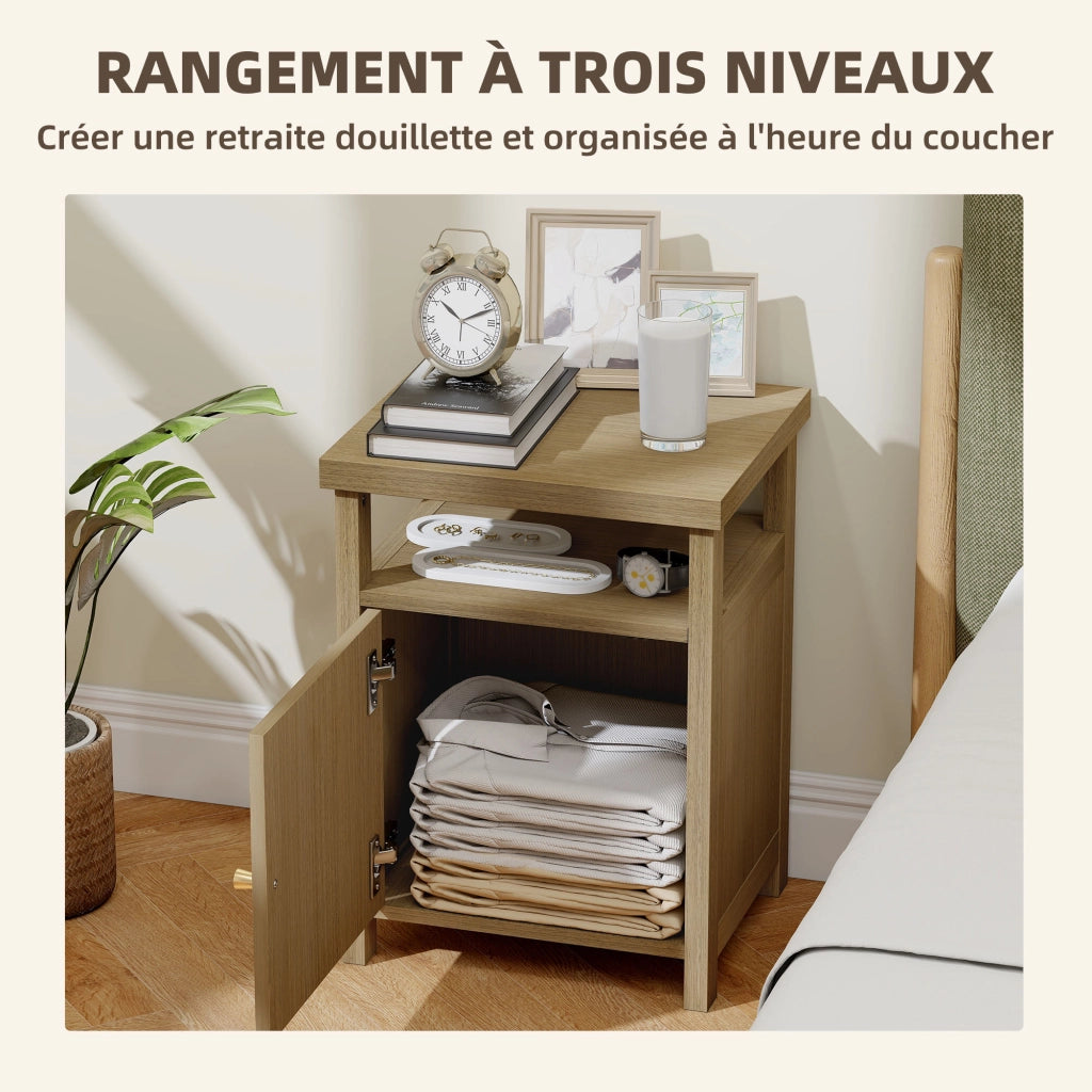 Set 2 Comodini Stretti ¨C Xylo ¨C Rattan Naturale con Cassetto 40x35x55cm
