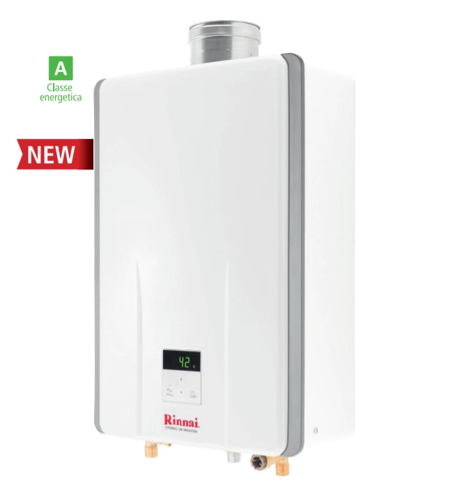 Scaldabagno a Gas Rinnai Modello INFINITY 14i Codice REU-A1420FFU-NG Metano Completo di Kit Scarico