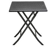 LEVANTE CAMPING TAVOLO IN POLYRATTAN PIEGHEVOLE 61 X 61 X H 73 CM NERO
